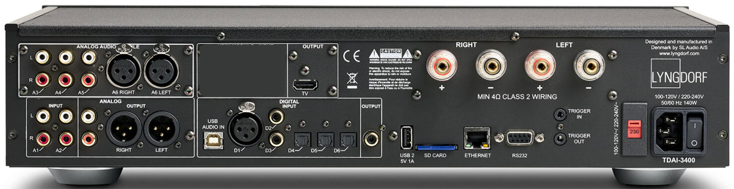 Złącza LYNGDORF TDAI-3400 Analog Phono